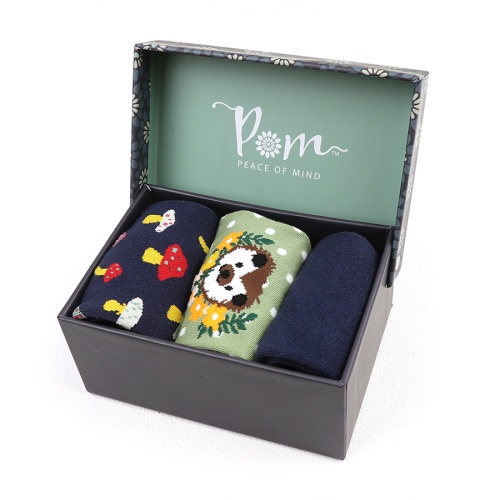 Autumnal Themed Triple Sock Box by Peace of Mind